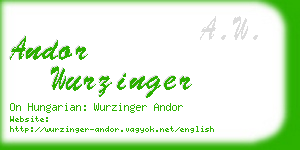 andor wurzinger business card